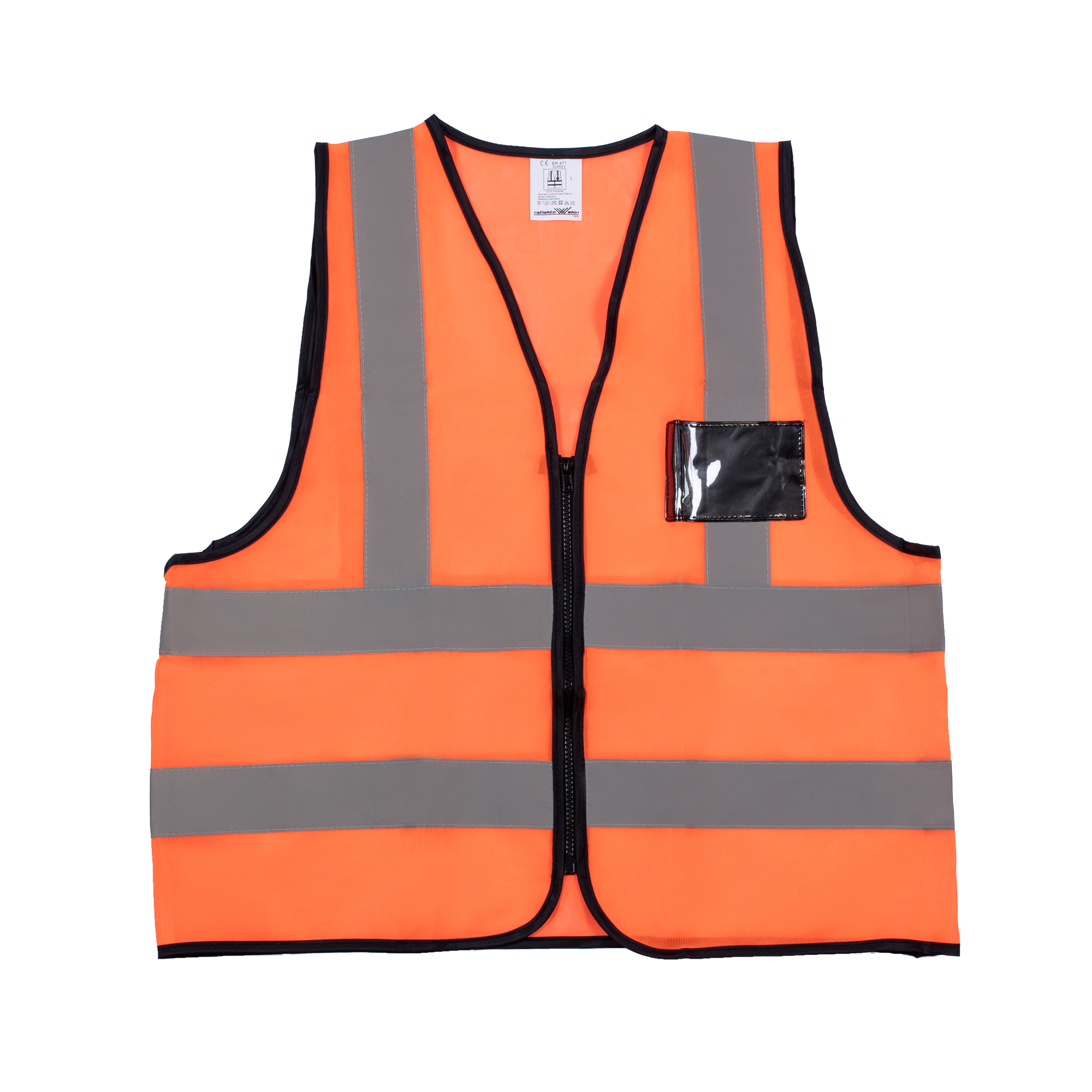 Value Reflective Vest with Zip & ID Pocket Orange – Protekta Safety Gear
