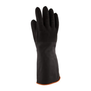 Rubber Crinkle Black Gloves 20cm