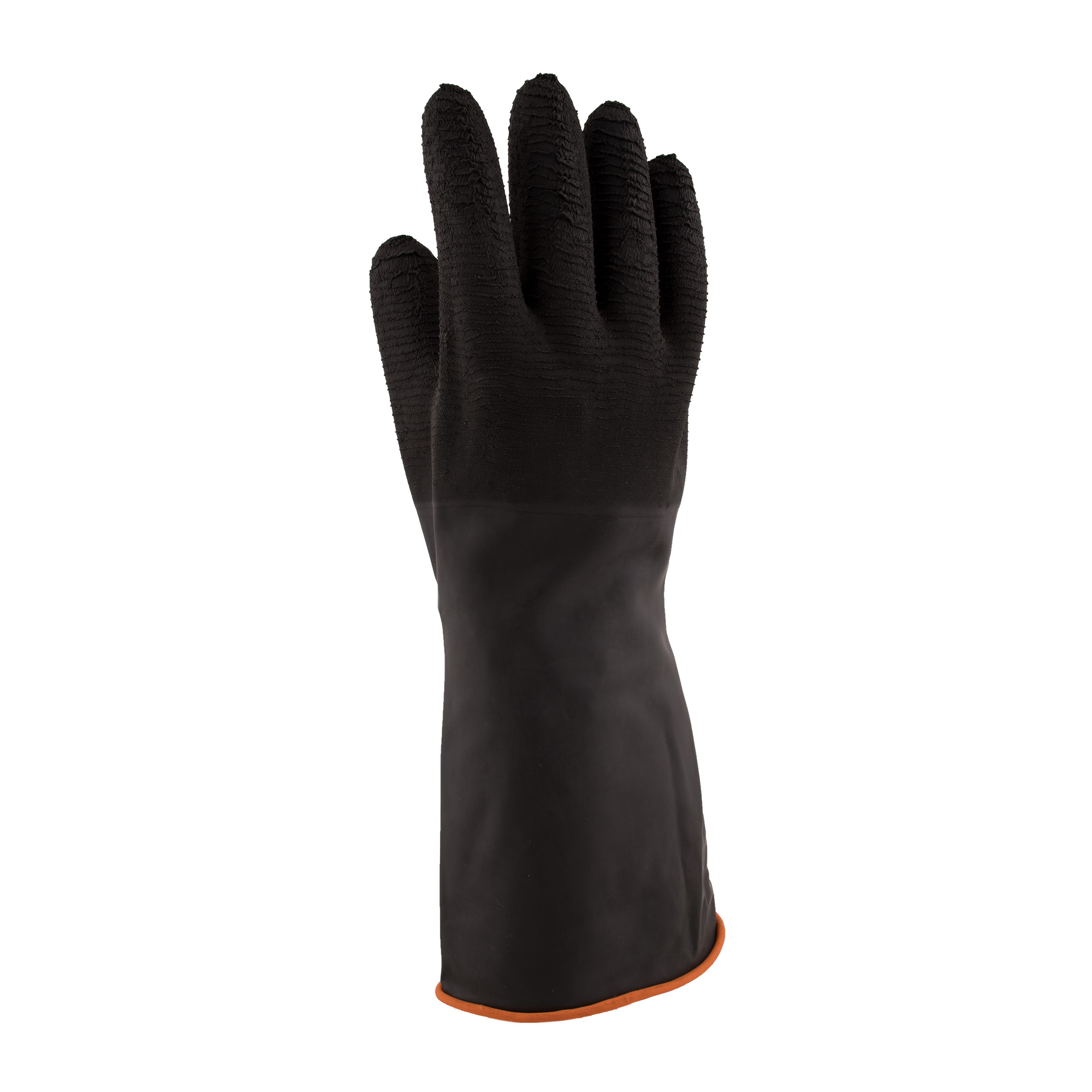 Rubber Crinkle Black Gloves 35cm Protekta Safety Gear