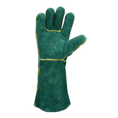 Leather Welders Gloves 20cm (Green Lined)