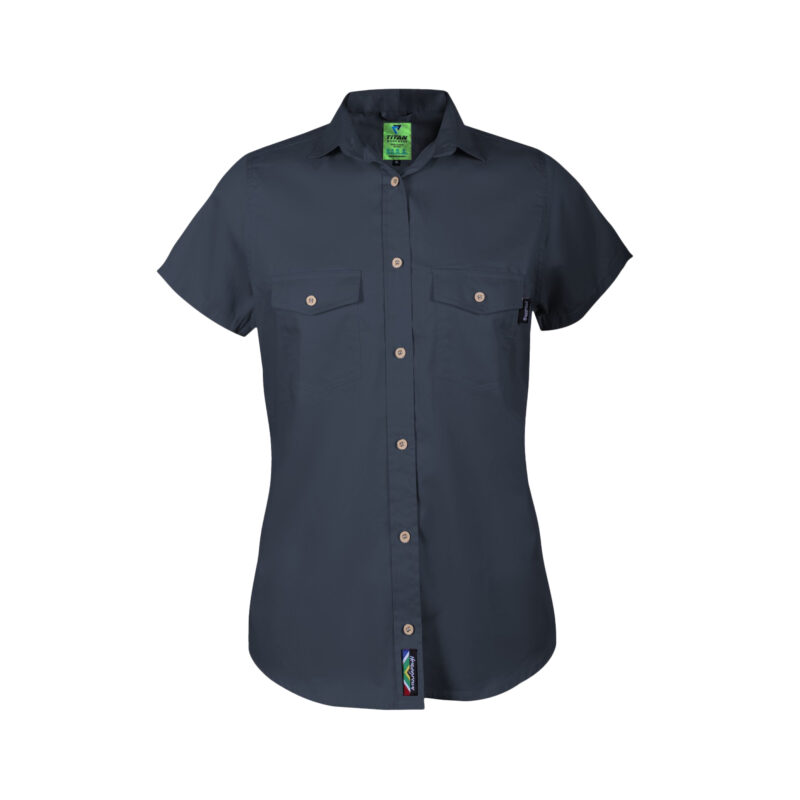 Titan Ladies Homegrown Short Sleeve Bush Shirt Navy