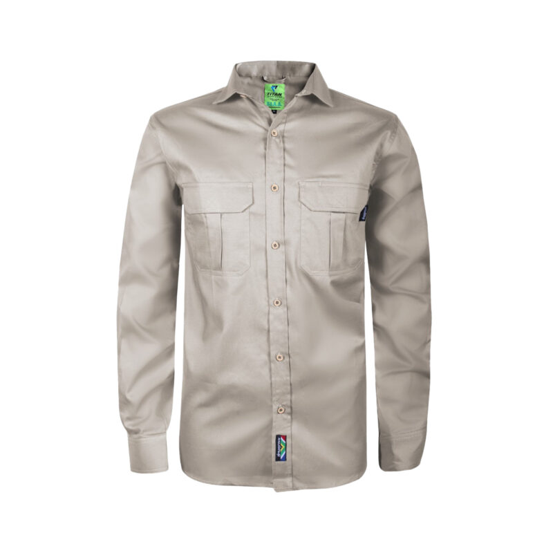 Titan Men's Homegrown Long Sleeve Bush Shirt Stone