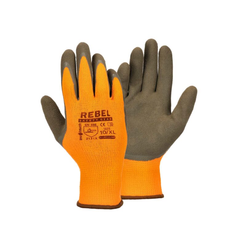 REBEL Tru Touch Orange Sandy Latex Cold Gloves - Image 2