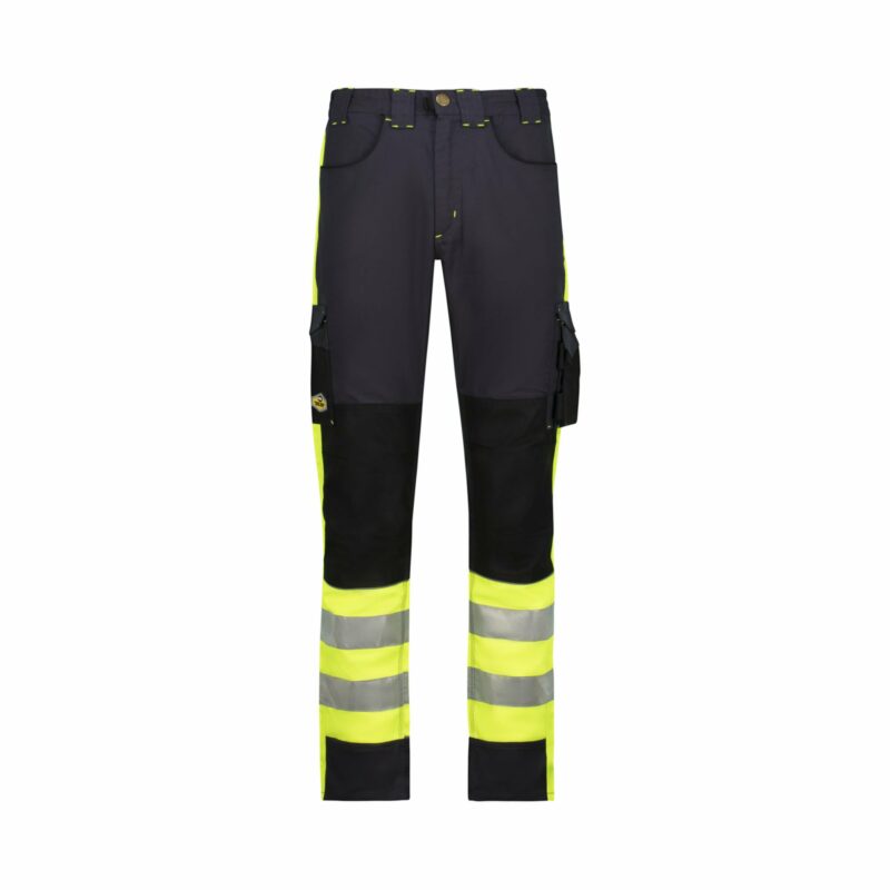 REBEL Men’s Tech Gear Trousers NightGlo Lime and Gun Metal - Image 7