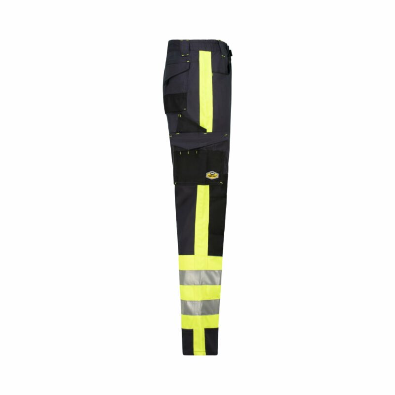 REBEL Men’s Tech Gear Trousers NightGlo Lime and Gun Metal - Image 5